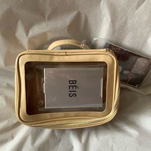 BEIS The Carry-On Cosmetic Case in Beige - Used in Like New Condition